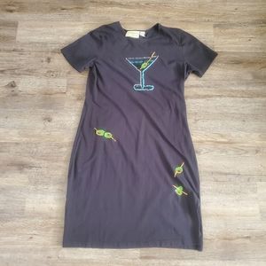 Fun Quirky Sequined Martini & Olives Party Dress